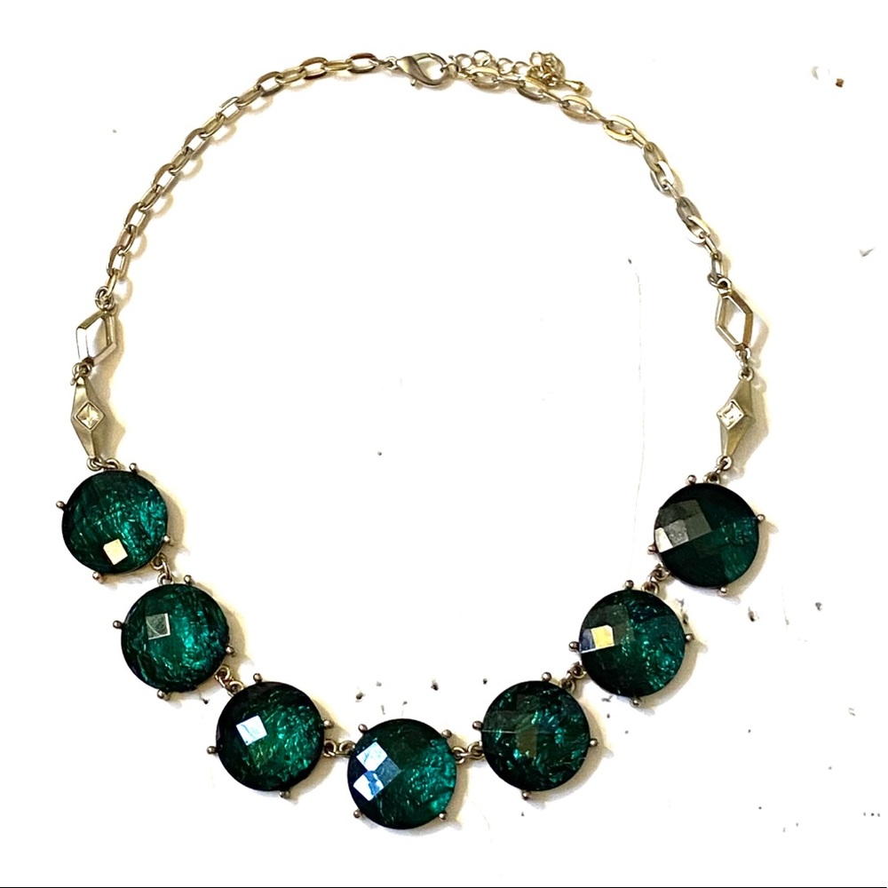 Green stone statement necklace.
